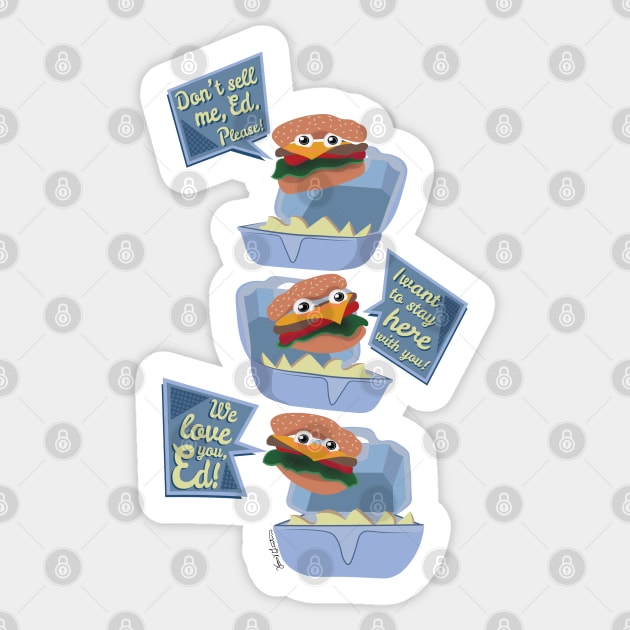 Talking Burger Trio Sticker by Frannotated